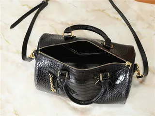 Louis Vuitton Croc-Embossed Black Top-Handle Tote Bag 2