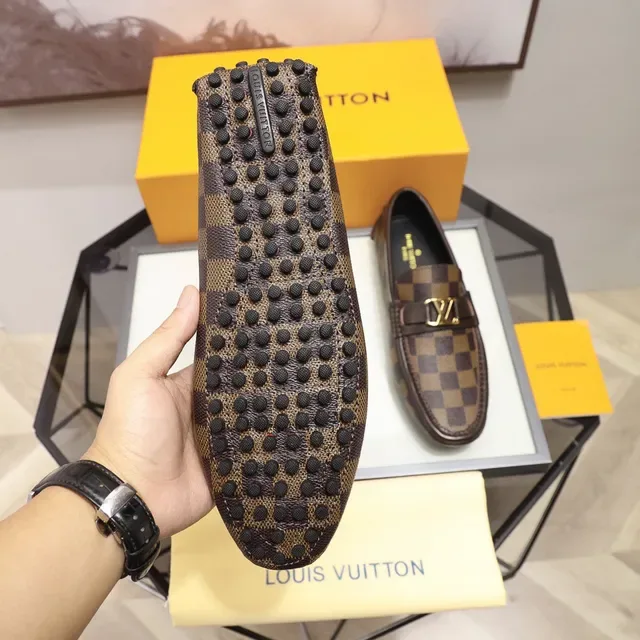 Louis Vuitton Damier Check Gold Buckle Loafers 2