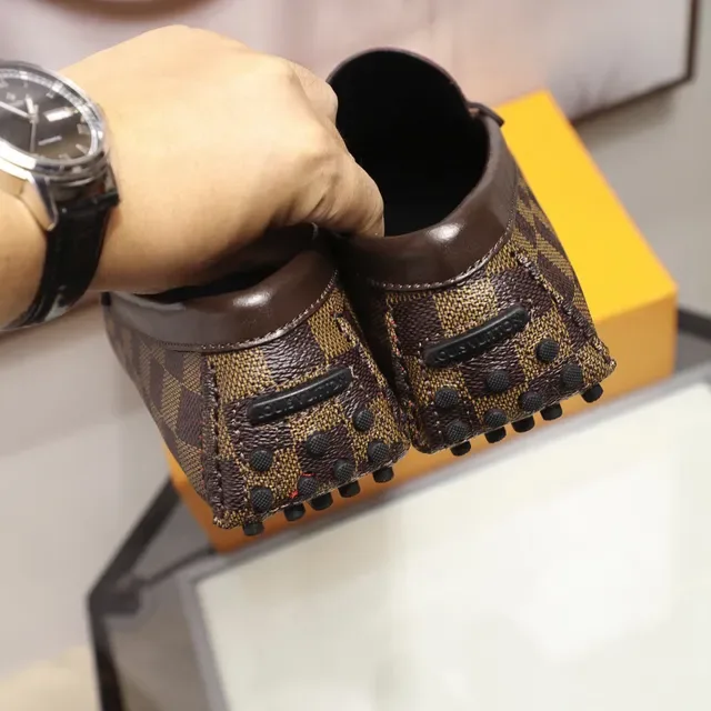 Louis Vuitton Damier Check Gold Buckle Loafers 3