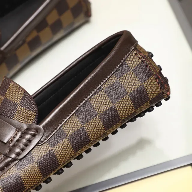 Louis Vuitton Damier Check Gold Buckle Loafers 6