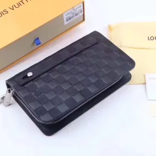 Louis Vuitton Damier Graphite Checkered Leather Long Wallet