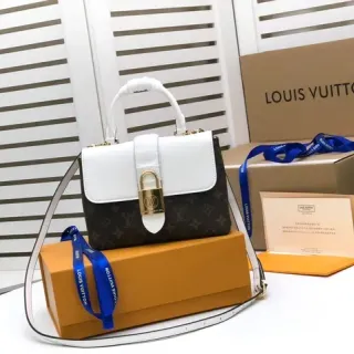 Louis Vuitton Dauphine White and Monogram Canvas Tote Bag
