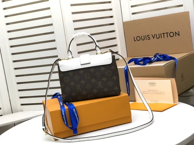 Louis Vuitton Dauphine White and Monogram Canvas Tote Bag 2