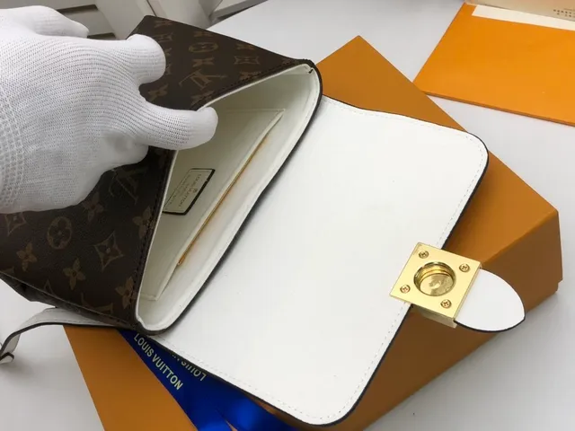 Louis Vuitton Dauphine White and Monogram Canvas Tote Bag 3