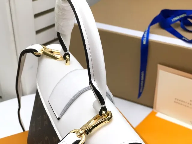 Louis Vuitton Dauphine White and Monogram Canvas Tote Bag 6