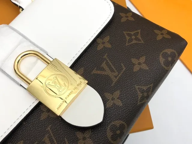 Louis Vuitton Dauphine White and Monogram Canvas Tote Bag 8