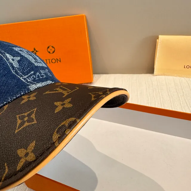 Louis Vuitton Denim and Monogram Canvas Baseball Cap 5