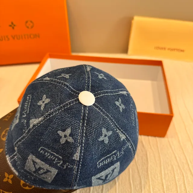 Louis Vuitton Denim and Monogram Canvas Baseball Cap 6