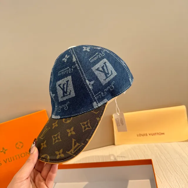 Louis Vuitton Denim and Monogram Canvas Baseball Cap 7