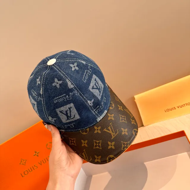 Louis Vuitton Denim and Monogram Canvas Baseball Cap 8