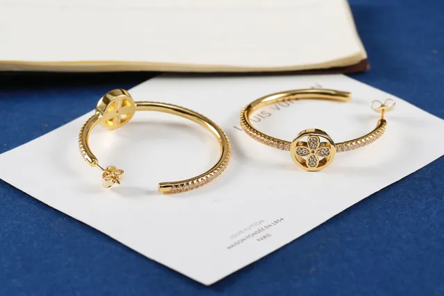 Louis Vuitton Floral Motif Pavé Hinged Bangle Bracelets 4