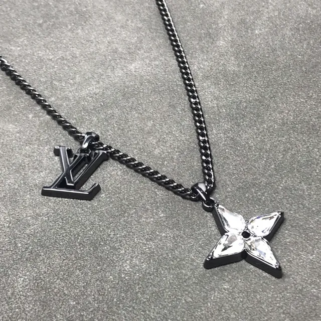 Louis Vuitton Flower Monogram Crystal Pendant Necklace 3