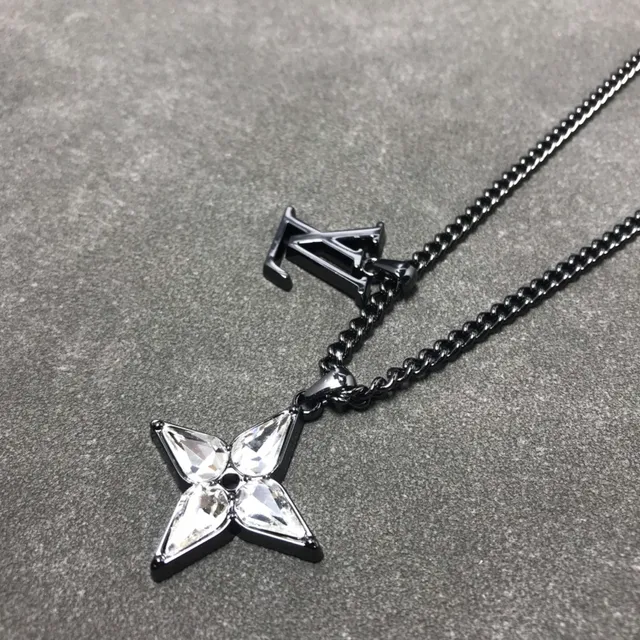 Louis Vuitton Flower Monogram Crystal Pendant Necklace 4