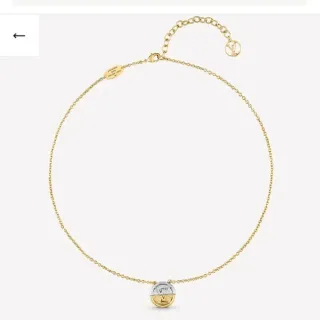 Louis Vuitton Gold Silver Chain Two-Tone Pendant Necklace