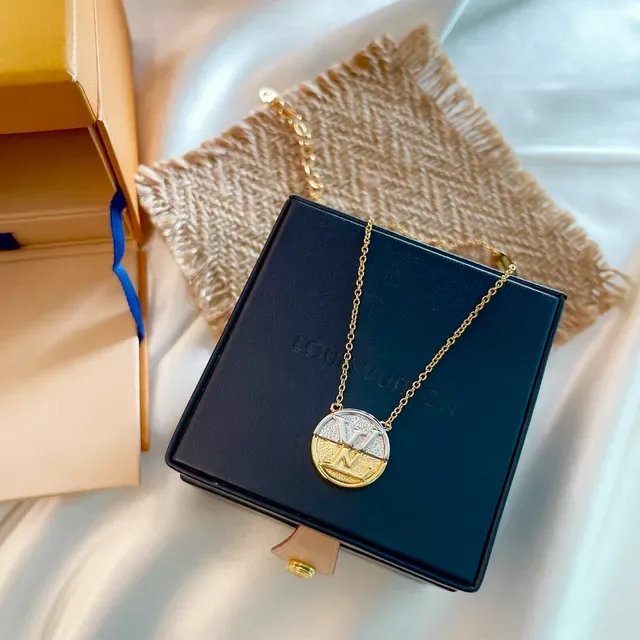 Louis Vuitton Gold Silver Chain Two-Tone Pendant Necklace 3