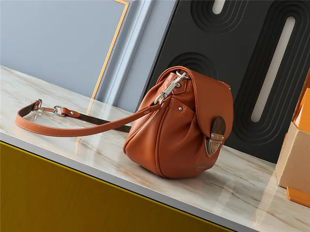 Louis Vuitton Gray Brown Soft Rounded Silhouette Matte Light Leather Underarm Bag 9