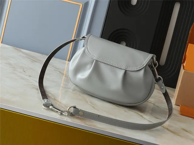 Louis Vuitton Gray Brown Soft Rounded Silhouette Matte Light Leather Underarm Bag 17