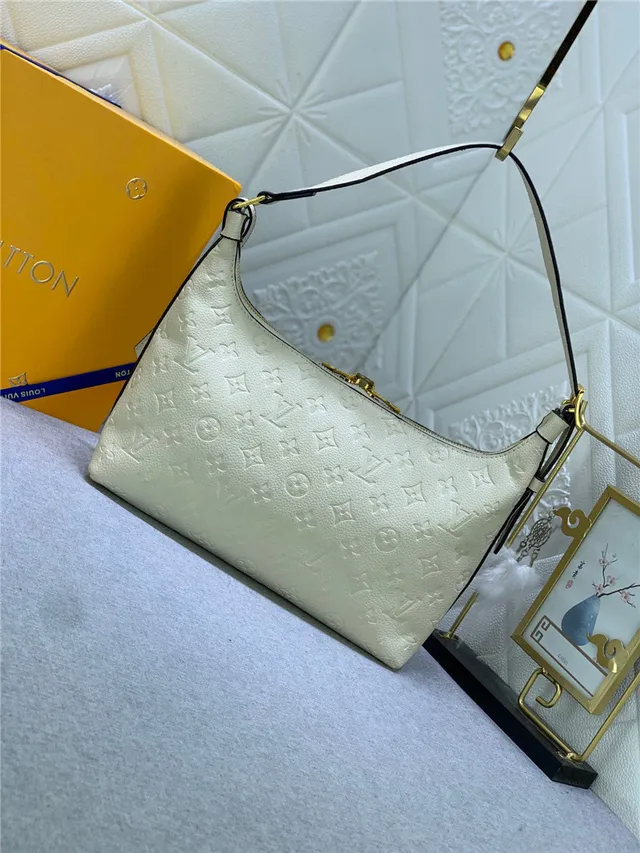 Louis Vuitton Hobo Embossed Monogram Cream Leather Hobo Bag 8