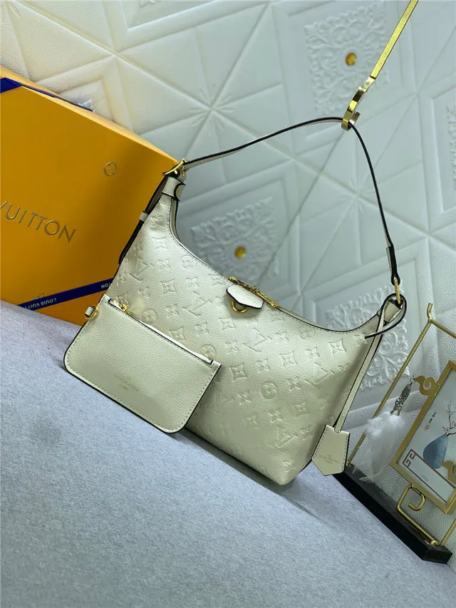 Louis Vuitton Hobo Embossed Monogram Cream Leather Hobo Bag 9