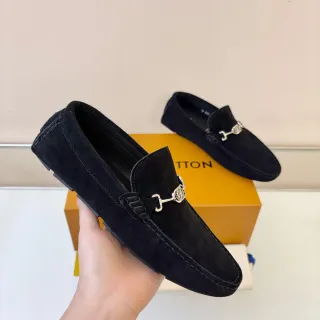 Louis Vuitton Horsebit 1955 黑色麂皮乐福鞋