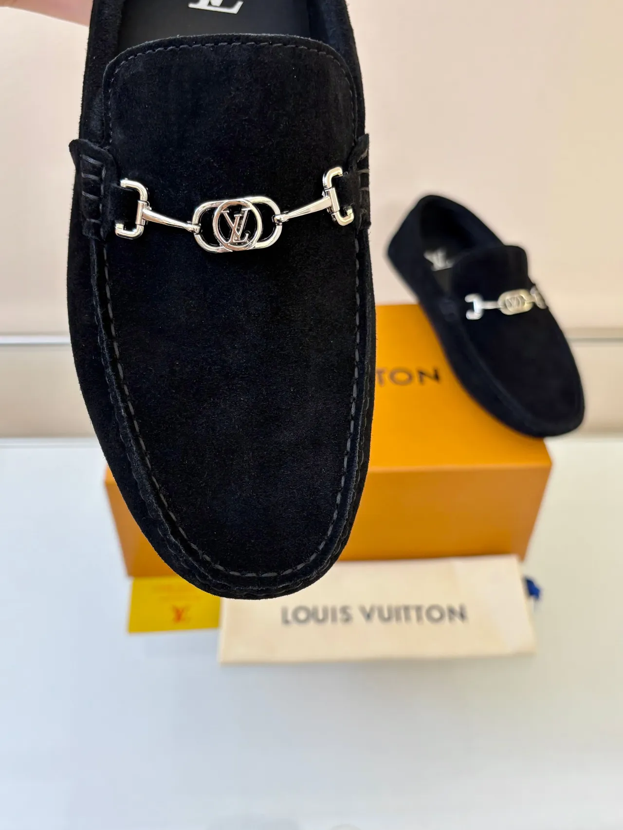 Louis Vuitton Horsebit 1955 Black Suede Loafers 3