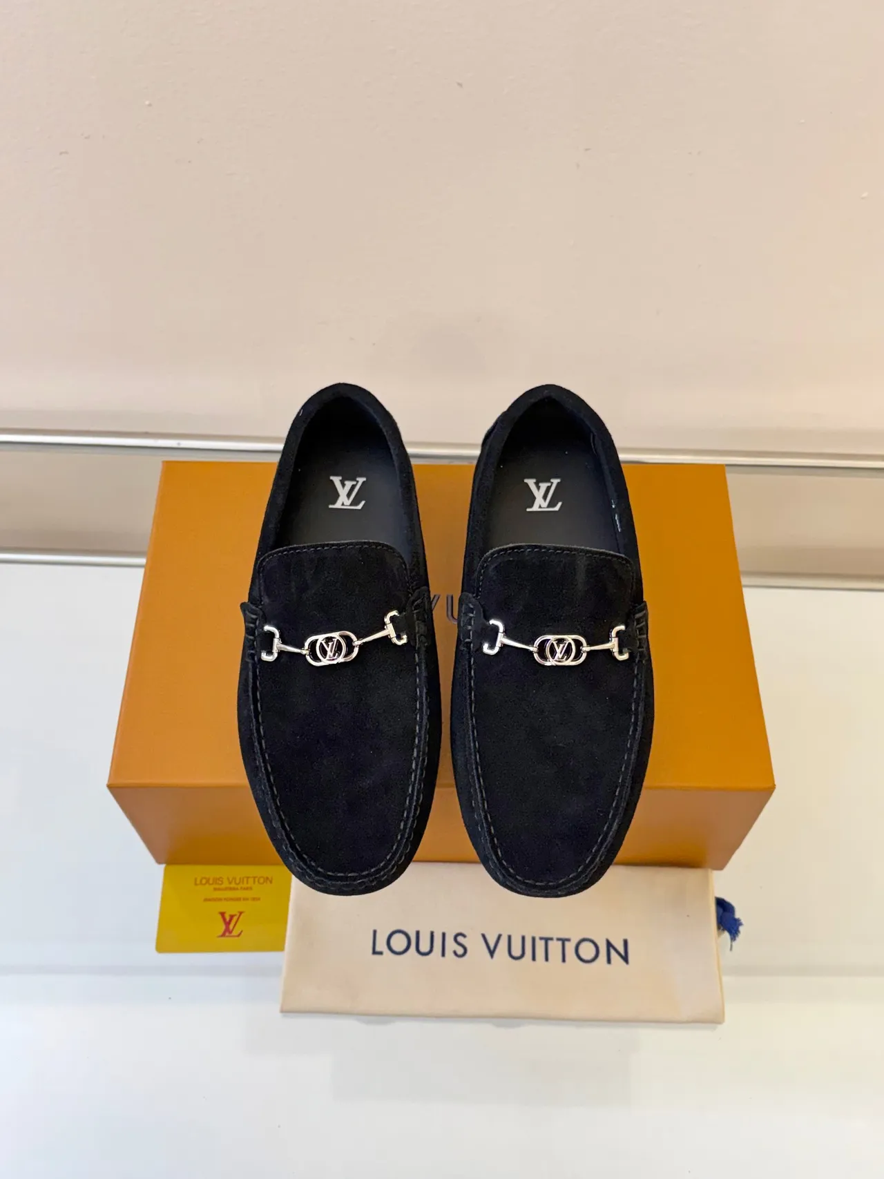 Louis Vuitton Horsebit 1955 Black Suede Loafers 6