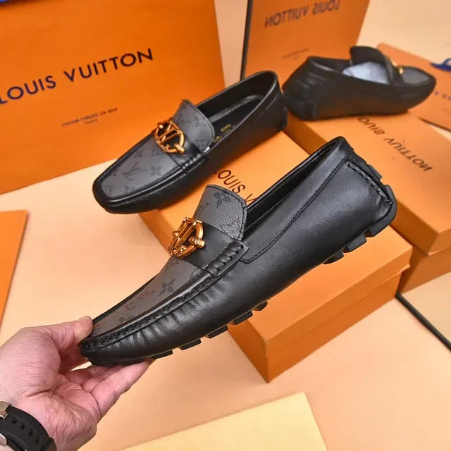 Louis Vuitton Horsebit 1955 Loafer Black and Gray Monogram Canvas Loafers 3