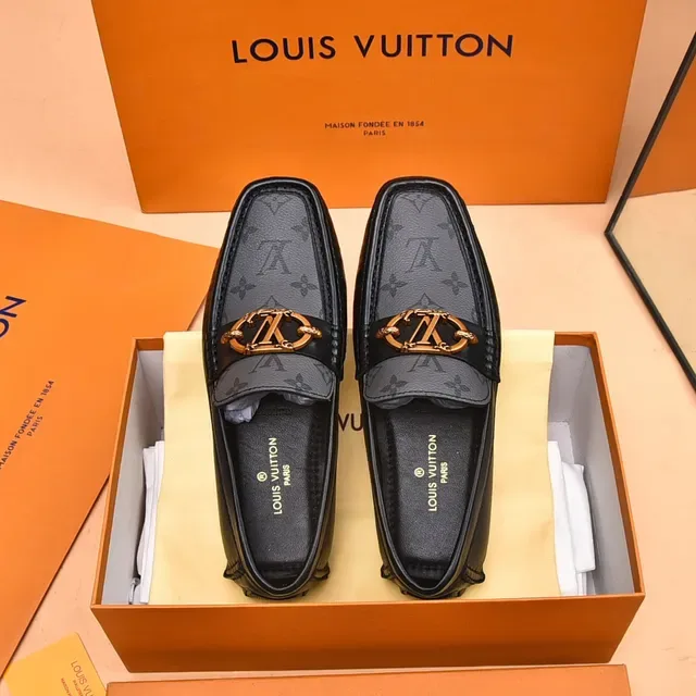 Louis Vuitton Horsebit 1955 Loafer Black and Gray Monogram Canvas Loafers 8