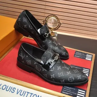 Louis Vuitton Horsebit 1955 लोफर काला मोनोग्राम चमड़ा लोफर