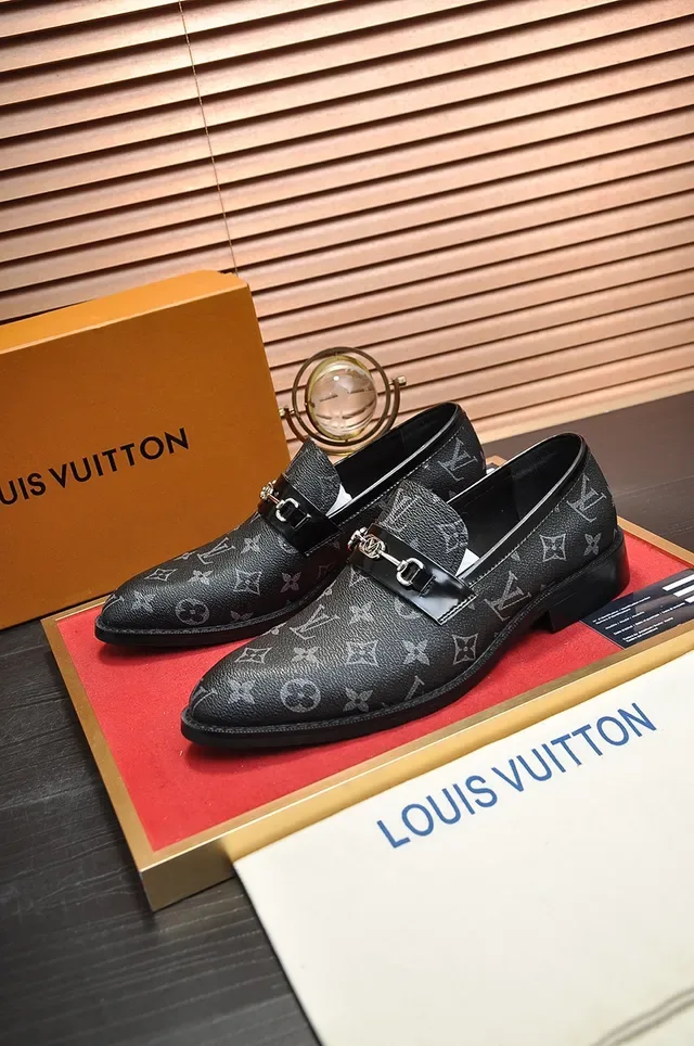 Louis Vuitton Horsebit 1955 Loafer Black Monogram Leather Loafers 4