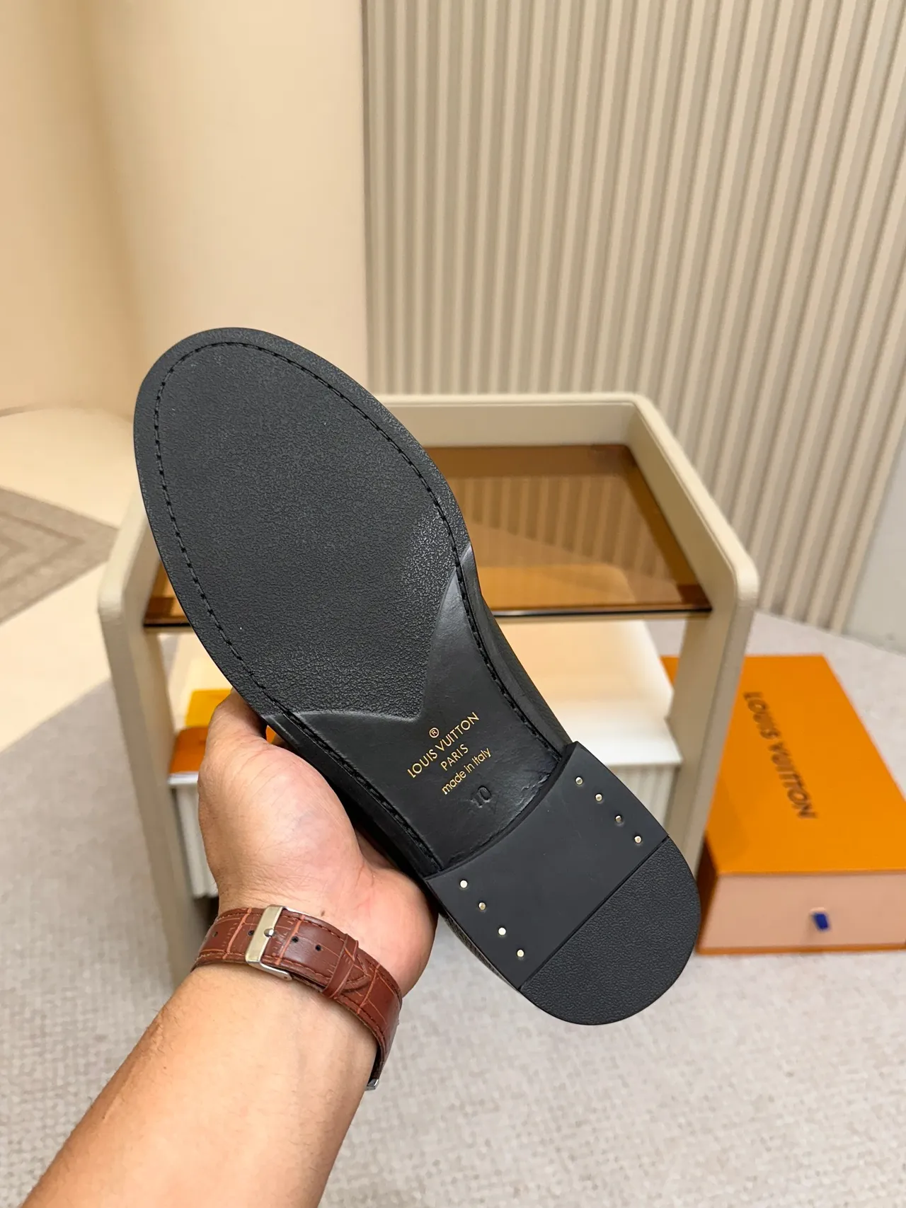 Louis Vuitton Horsebit Loafer cuir noir grainé loafer 2