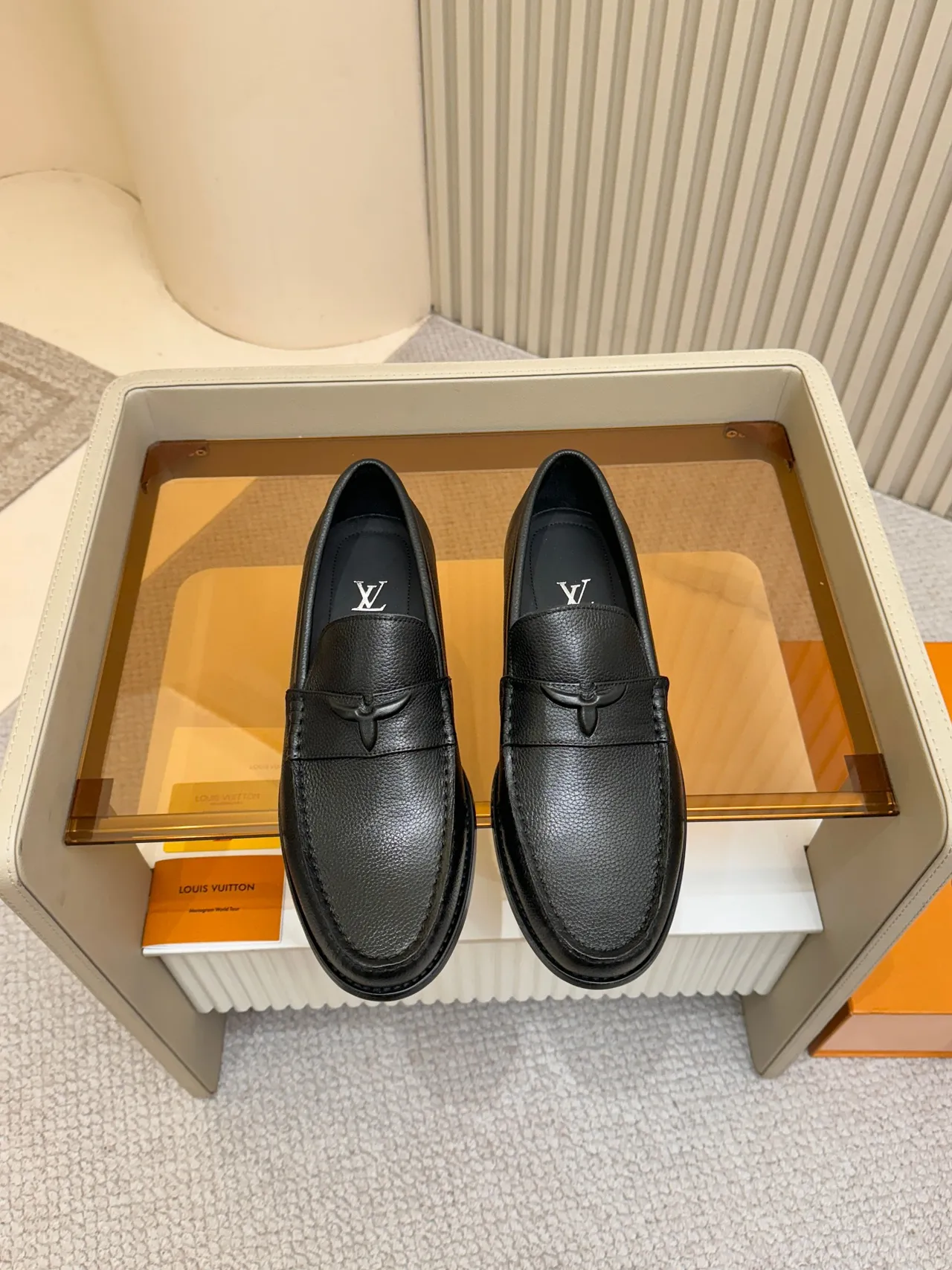 Louis Vuitton Horsebit Loafer cuir noir grainé loafer 5