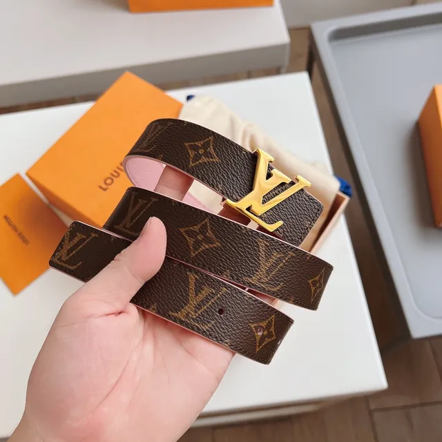 Louis Vuitton Initiales Monogram and Red Leather Belt 2