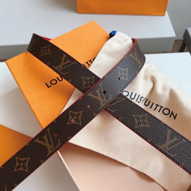 Louis Vuitton Initiales Monogram and Red Leather Belt 8