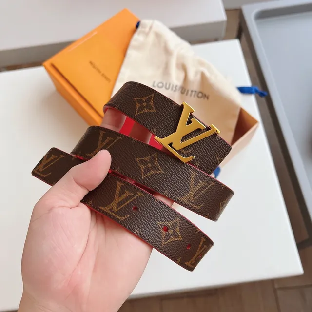 Louis Vuitton Initiales Monogram and Red Leather Belt 9