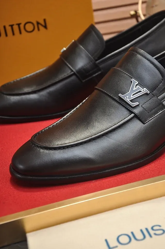 Louis Vuitton Loafer Black Leather Monogram Buckle Loafer 2