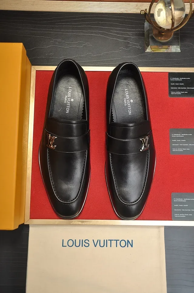 Louis Vuitton Loafer Black Leather Monogram Buckle Loafer 5