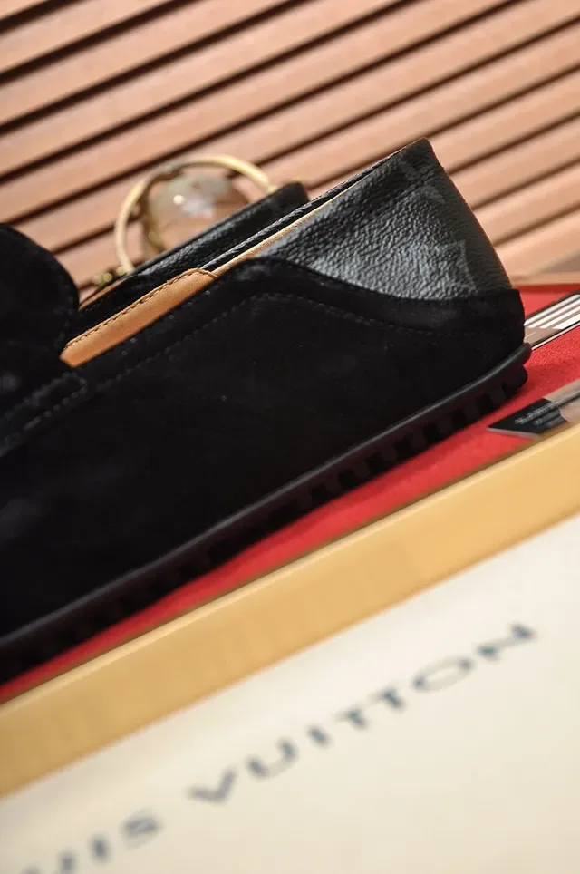 Louis Vuitton Loafer Black Suede Monogram Toe Cap Loafers 2