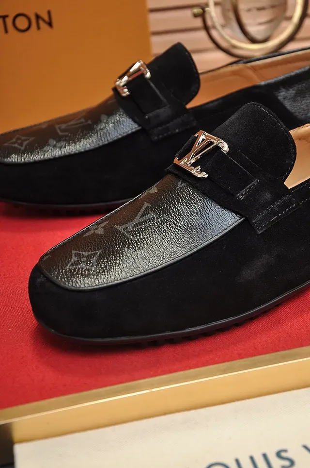 Louis Vuitton Loafer Black Suede Monogram Toe Cap Loafers 3