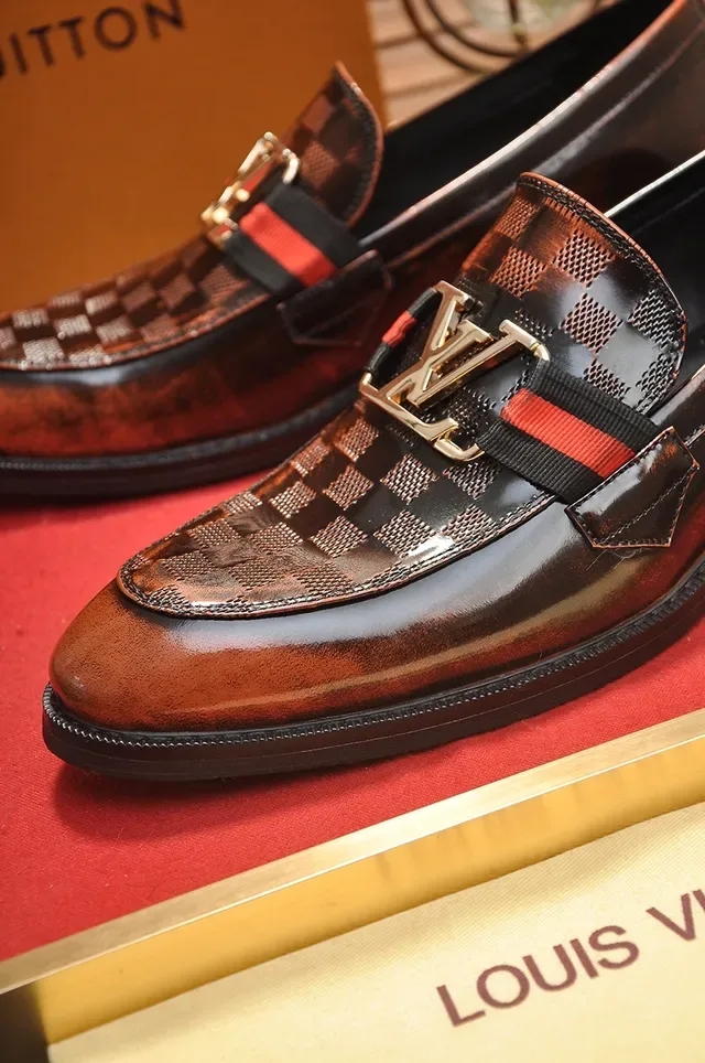Louis Vuitton Loafer Brown Patent and Damier Check Leather Loafers 2