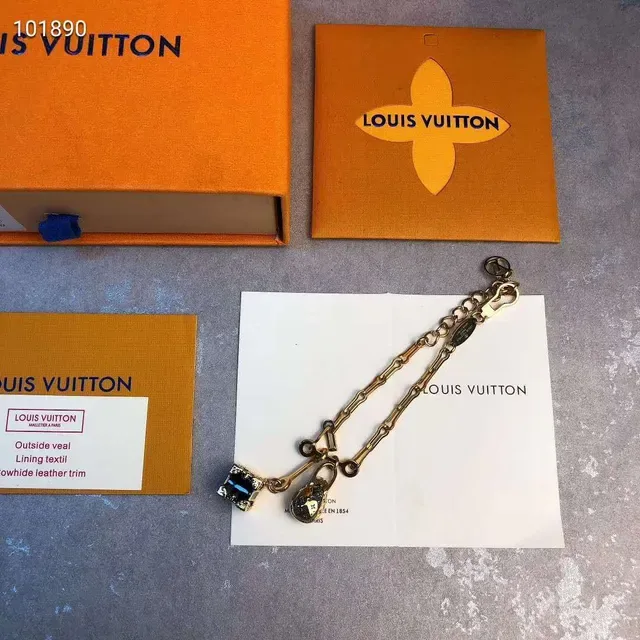 Louis Vuitton Lockme Gold Black Link Chain LV Monogram Padlock Charm Bracelet 4