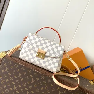 Louis Vuitton Locky Damier Azur Checkerboard Structured Top-Handle Tote Bag
