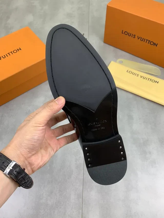 Louis Vuitton Logo Buckle Loafer Black Patent Leather Loafers 2