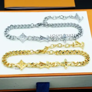 Louis Vuitton LV Chain Bracelet Silver and Gold Curb-Link Bracelets
