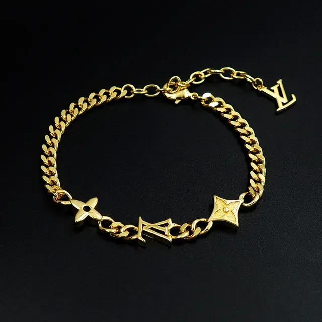 Louis Vuitton LV Chain Bracelet Silver and Gold Curb-Link Bracelets 5