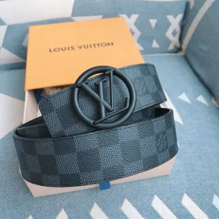 Louis Vuitton LV Circle Damier Graphite চামড়ার বেল्ट