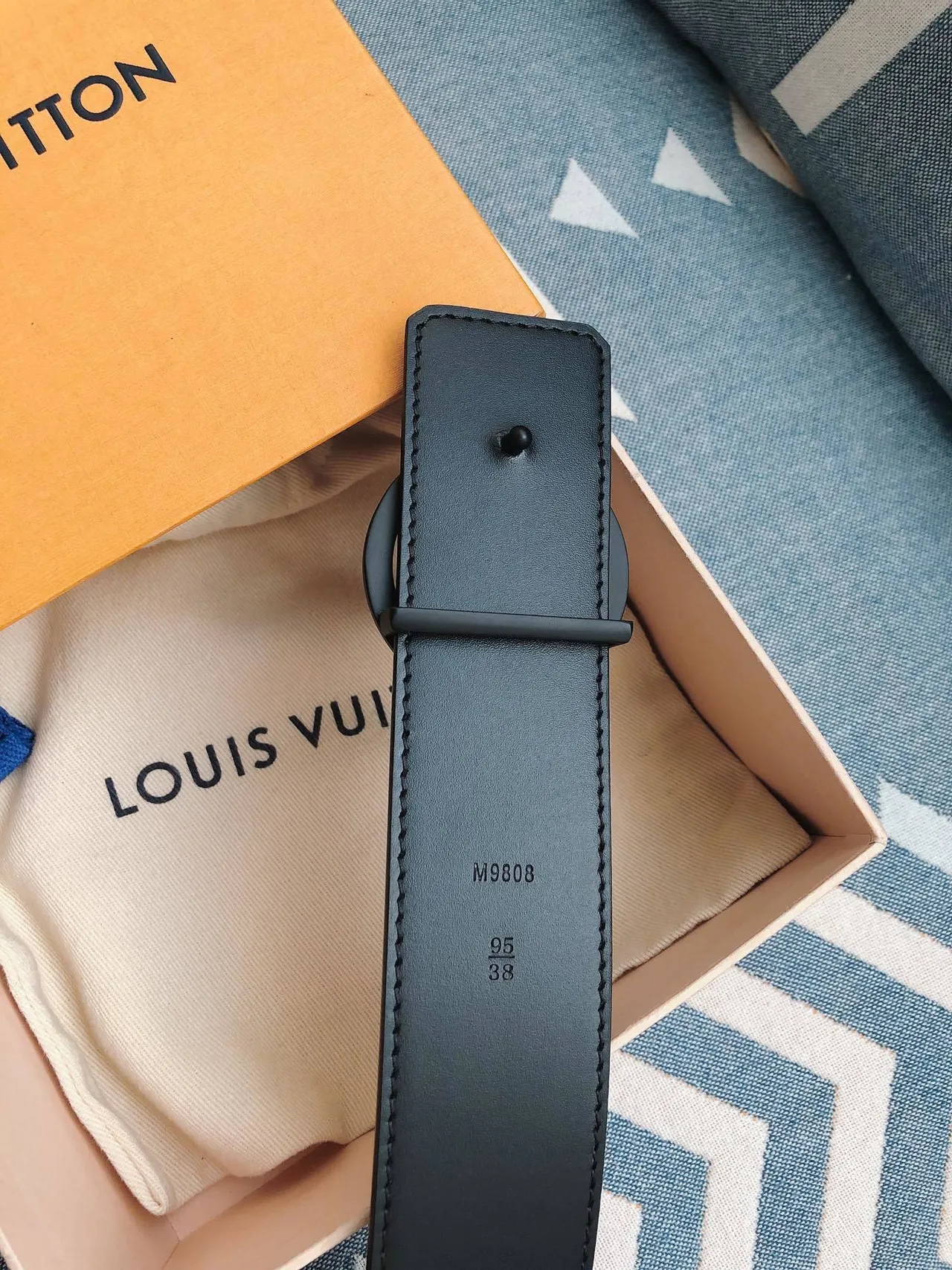 Louis Vuitton LV Circle Damier Graphite Leather Belt 6
