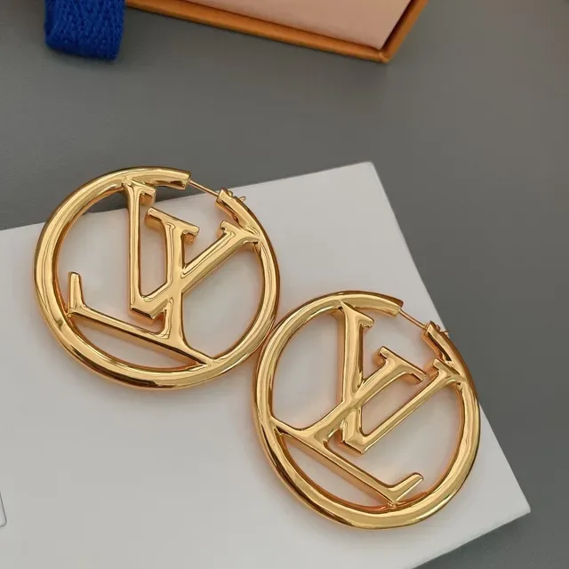Louis Vuitton LV Circle Hoop Gold-Tone Earrings 8