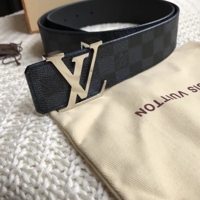Louis Vuitton LV Initiales Belt Navy Textured Leather Belt 7