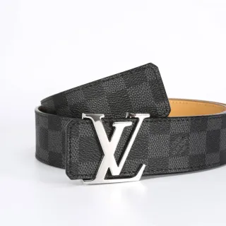 Louis Vuitton LV Initiales Damier Graphite Leather Belt